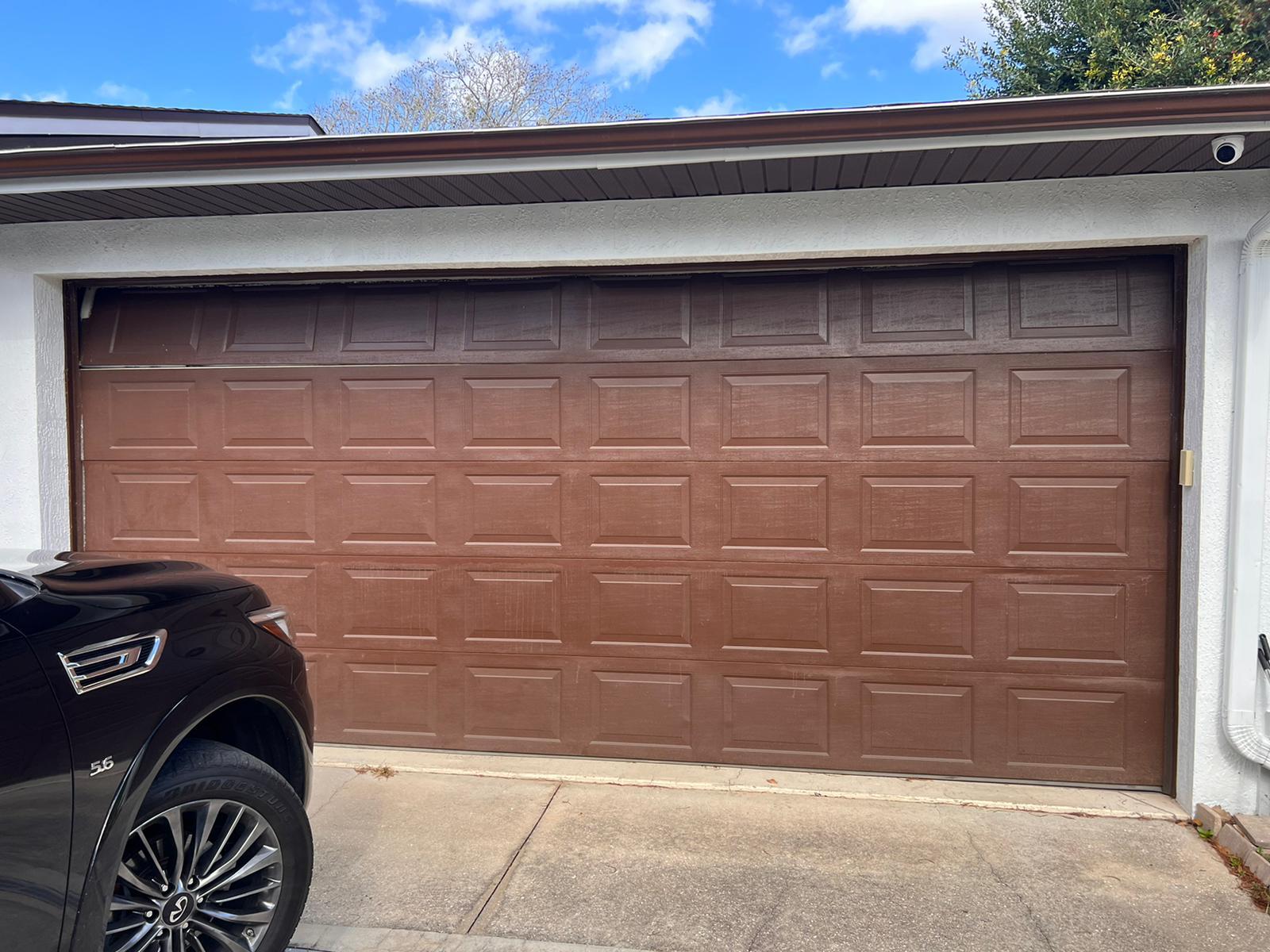 Brown textured garage door